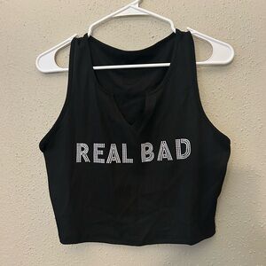 SHEIN Black Graphic Crop Tank Top